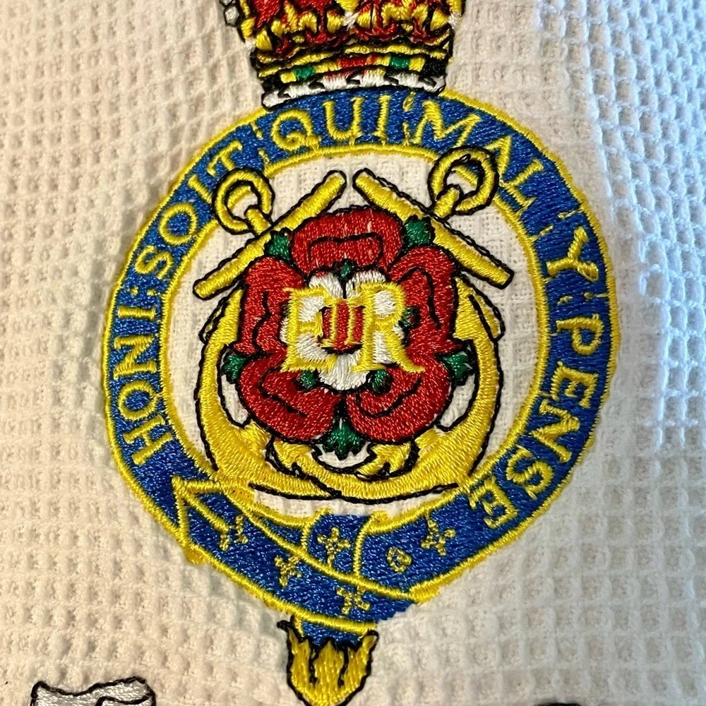 Britannia Crest Tea Towel, The Royal Yacht, Britannia, Edinburgh, Embroidered.